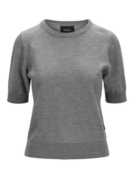 Emmy Merino Top - Grey Melange