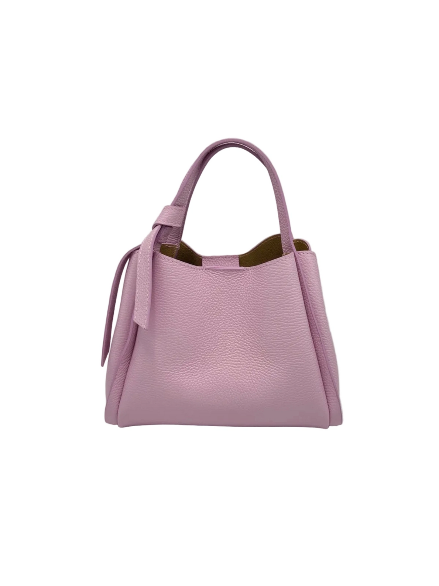 Genuine Leather Knot Handbag S - Light Pink