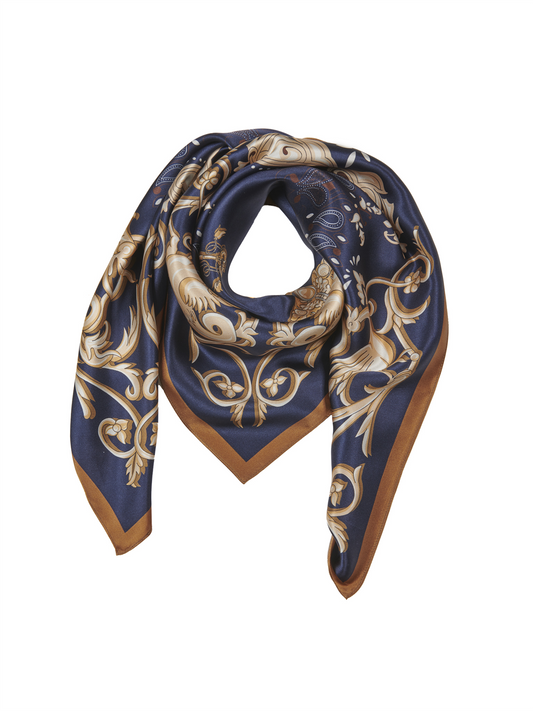 Lola Silk Scarf - Navy