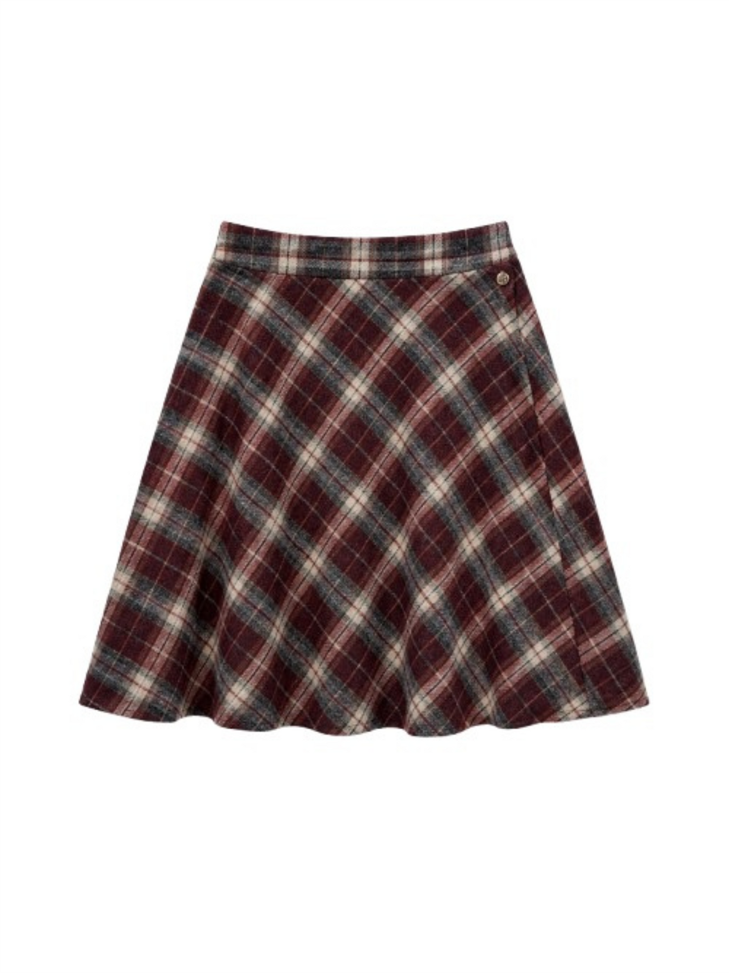 Check Skirt Short - Bordeaux