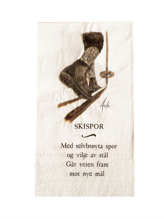 Servietter - Skispor 33x44cm