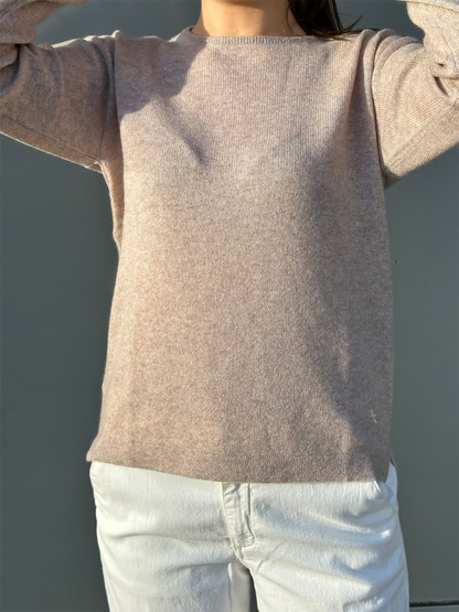 Selina Pure Cashmere Pullover - Nougat Melange