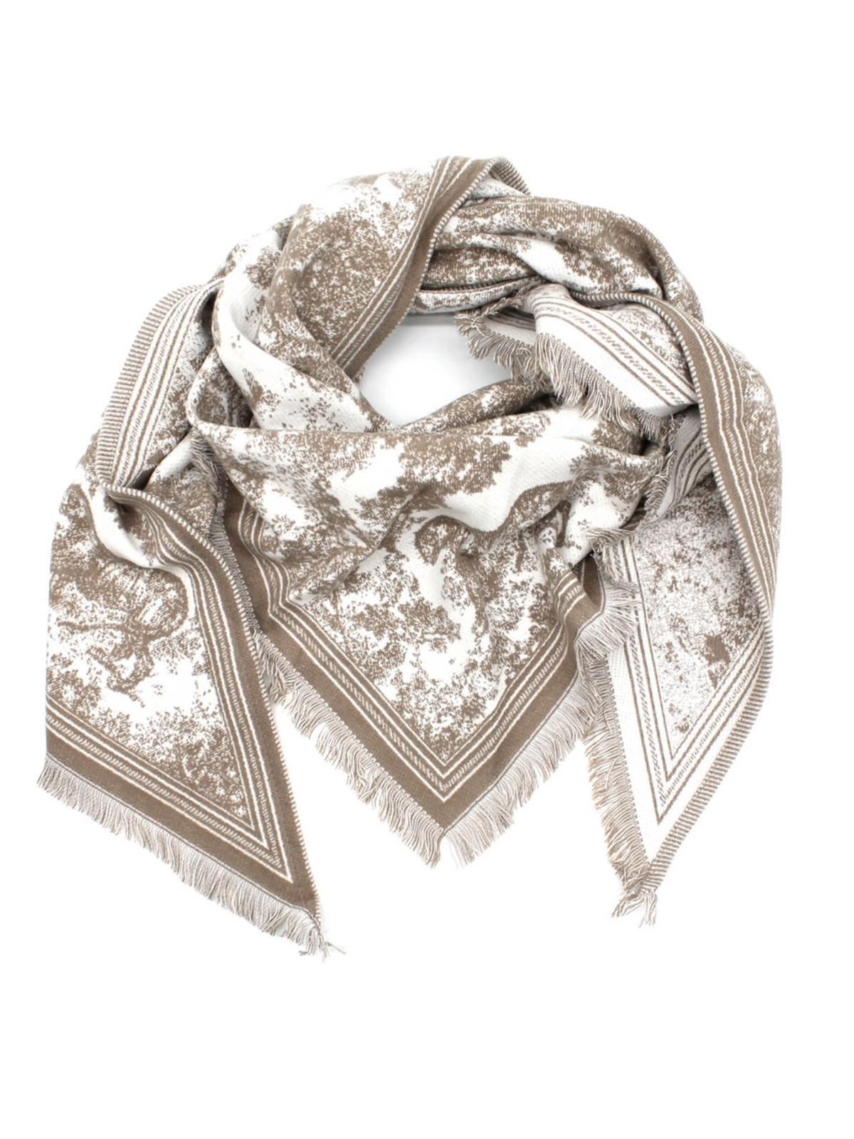 Trekantskjerf Toile de Jouy - Taupe