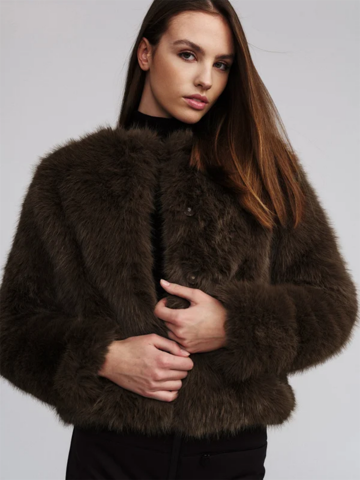 Tora Fake Fur Jacket - Brown