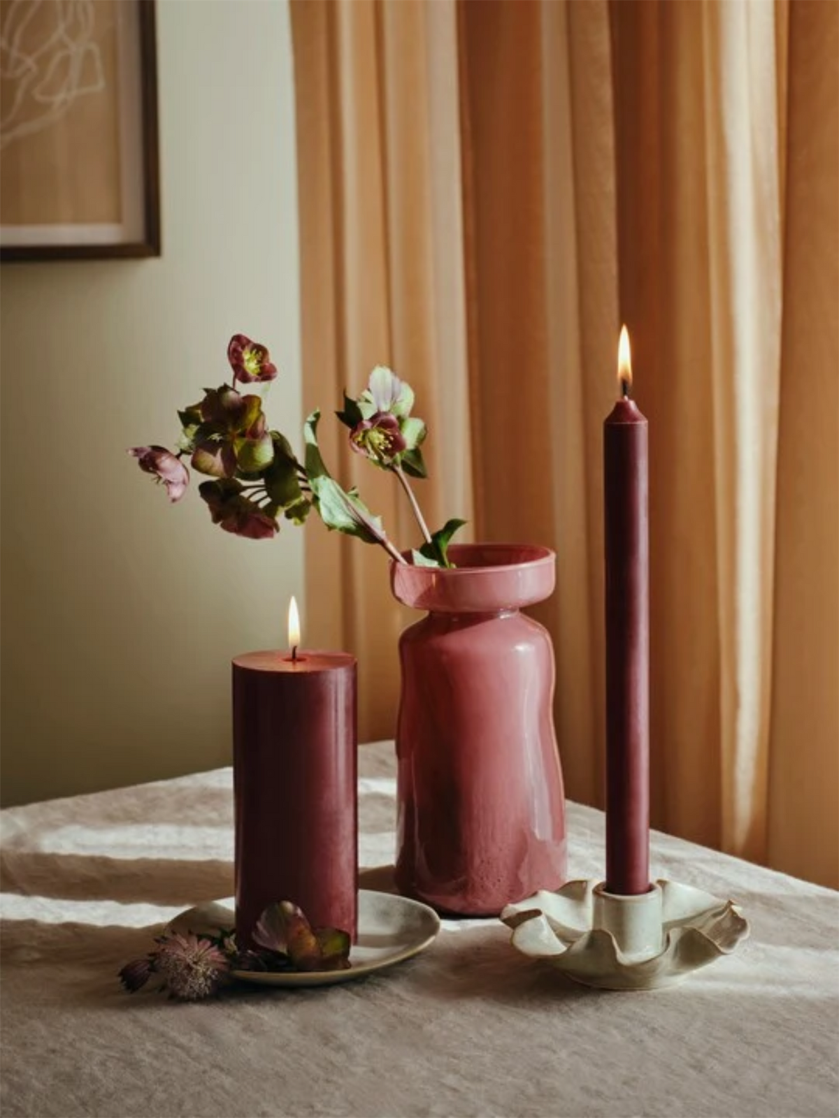 Eco Pillar Candle 15cm - Wine Berry