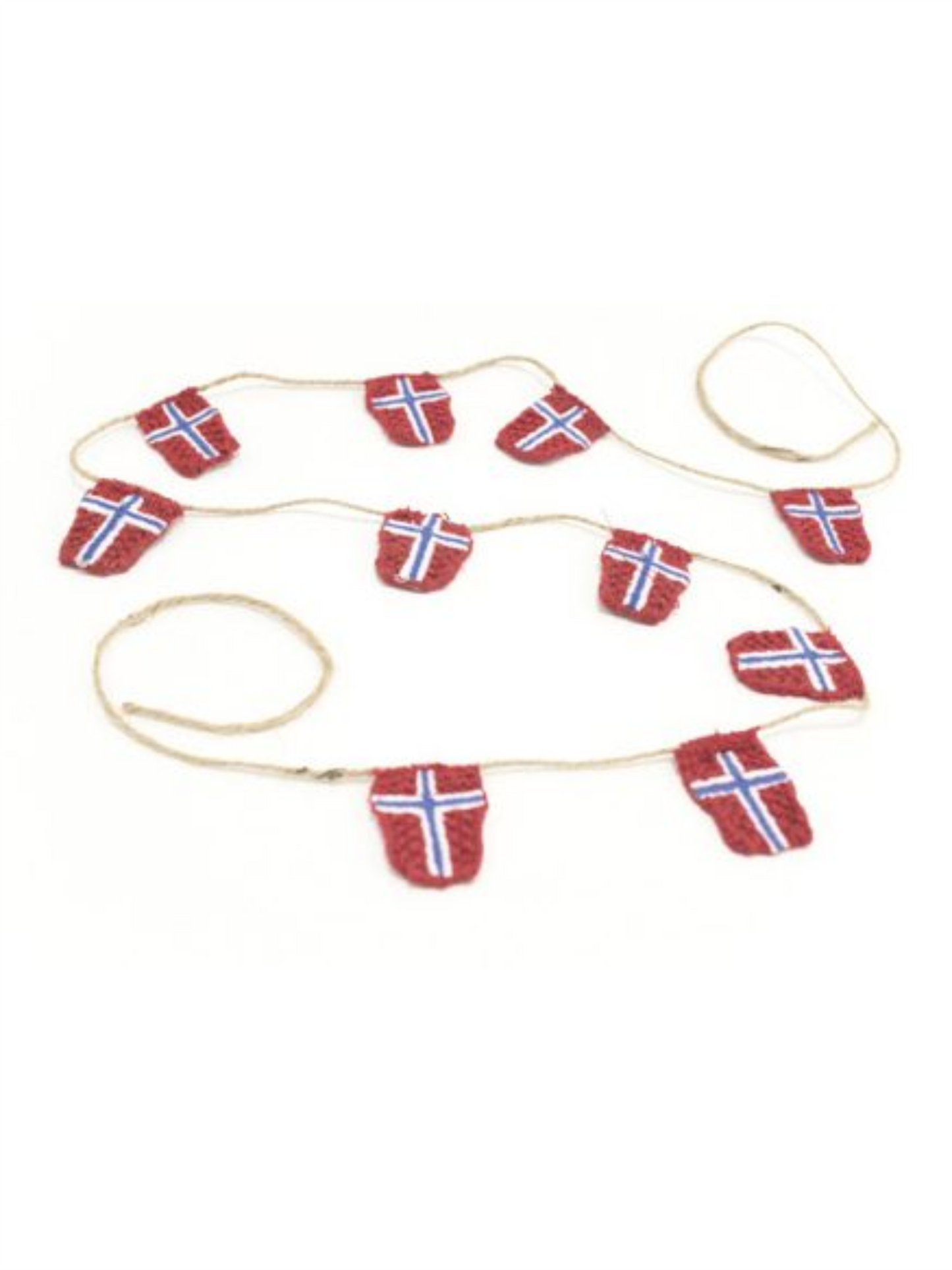 Strikket Flaggrekke 10stk  - Norwegian Flags