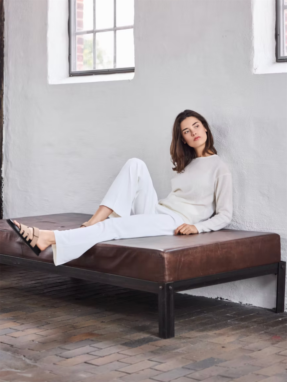 Selina Pure Cashmere Pullover - White