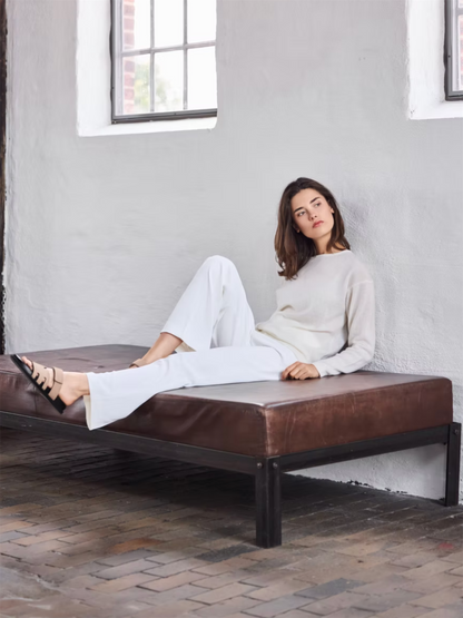 Selina Pure Cashmere Pullover - White