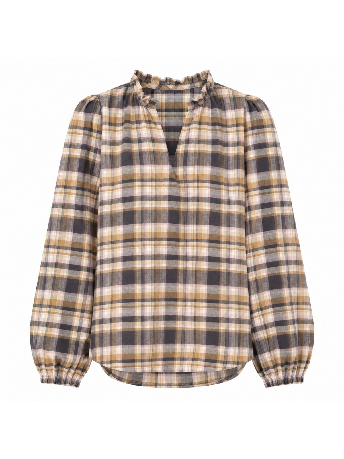Flannel Shirt Puff - Pink Blue Check