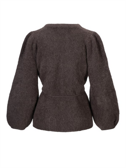 Fredrikke Chunky Cardigan - Dark Brown