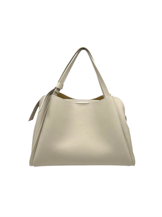 Genuine Leather Knot Handbag XL - Beige