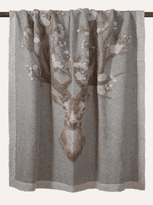 Pledd - Happy Deer 150x190 Boiled Wool