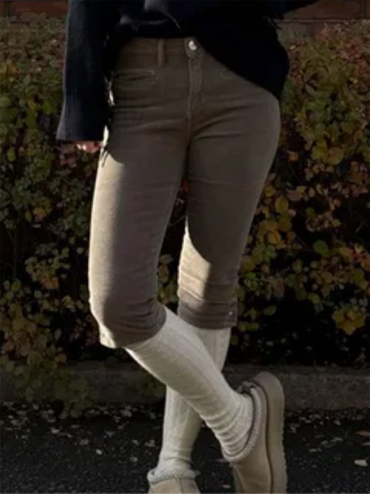 Nikkersstrømper Cable Sock - Ecru