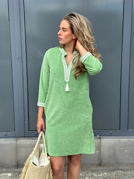 Kaftan Short Dress - Aspen Green