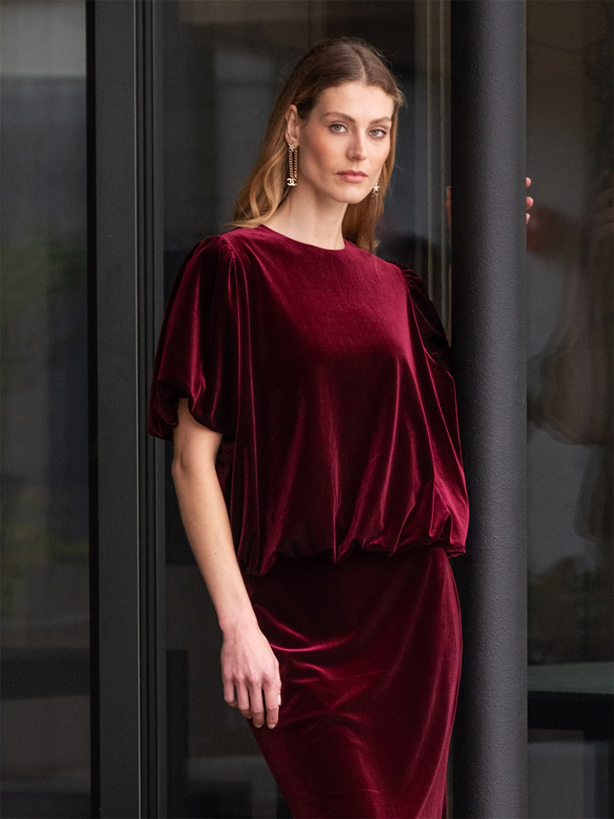 Cute Blouse - Burgundy