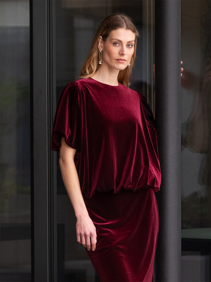 Cute Blouse - Burgundy