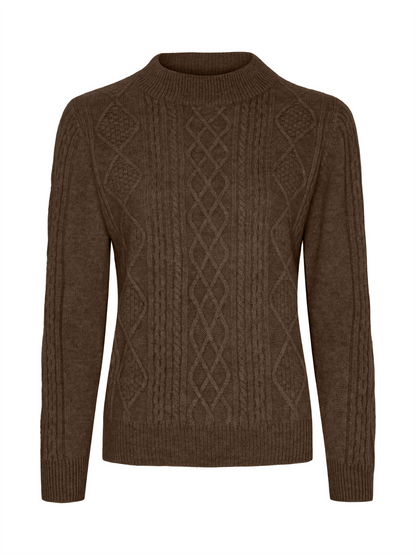 Fines Pure Cashmere Pullover - Dark Brown Melange
