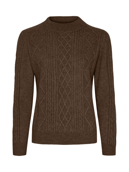Fines Pure Cashmere Pullover - Dark Brown Melange