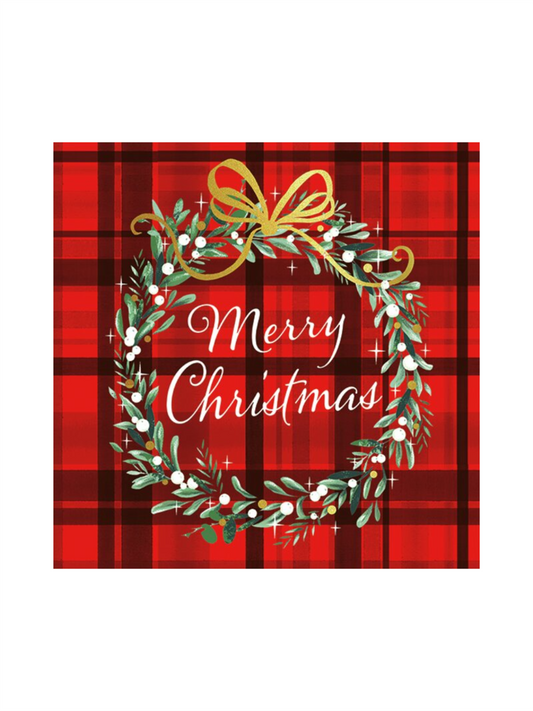 Servietter - Christmas Plaid Red 33x33cm