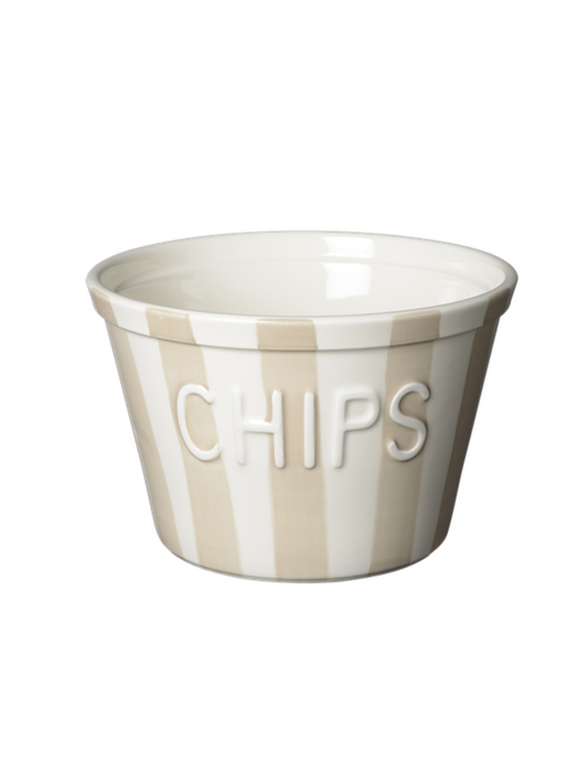 Chipsskål - Havre Stripes M/Hvit Tekst