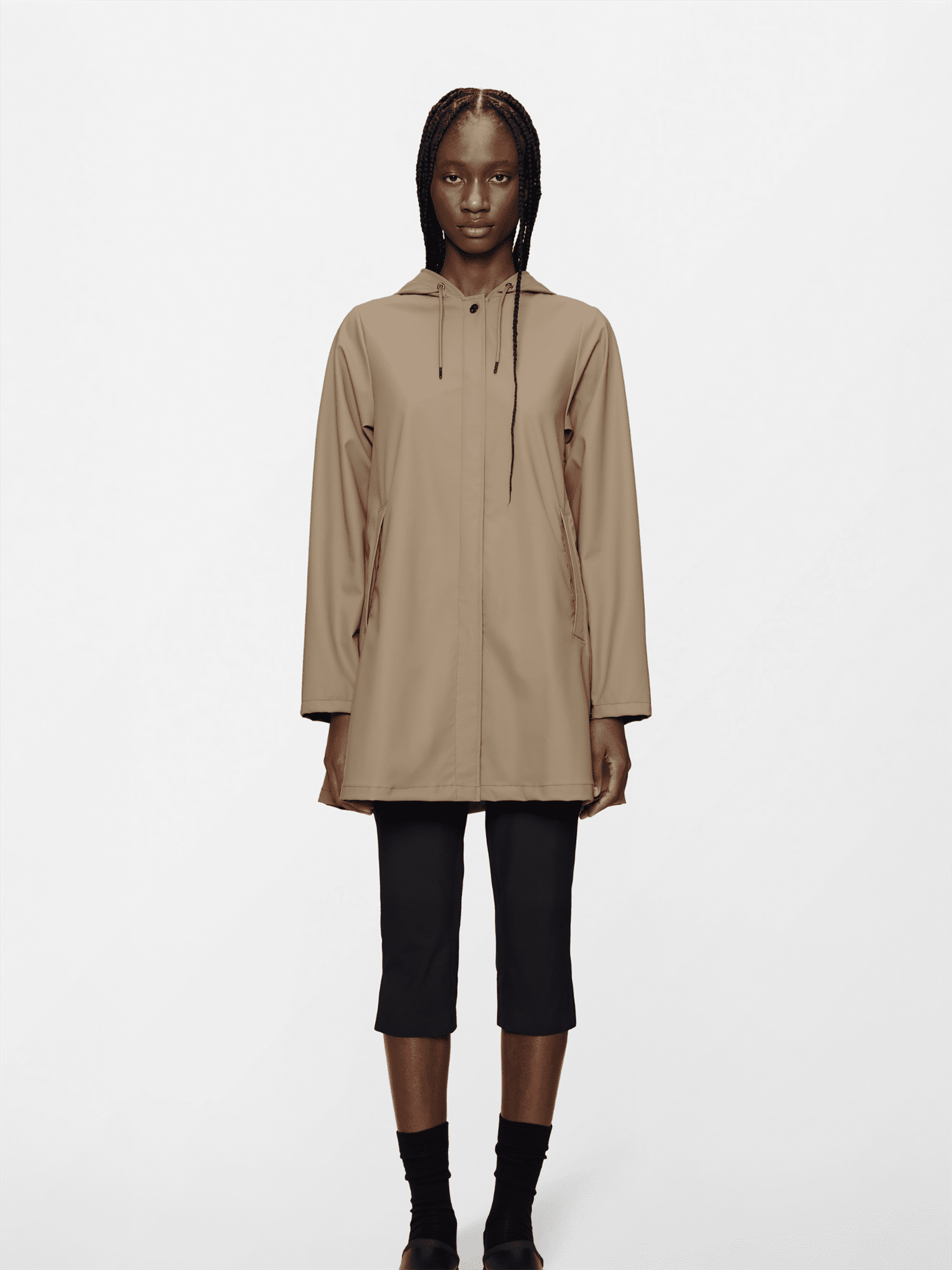 A - Line W Jacket - Beige - at home