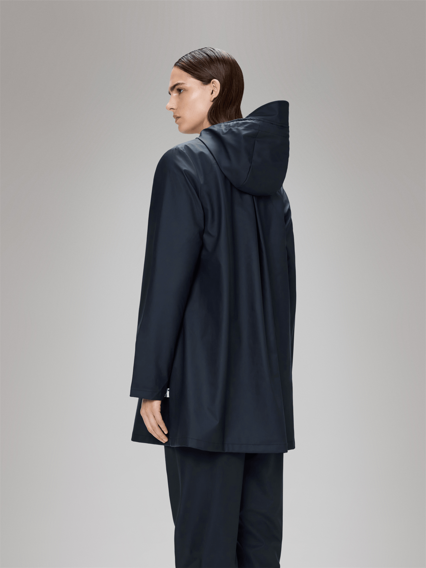 A - Line W Jacket - Navy - at home