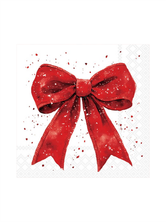 Servietter - Fancy Bow Red 33x33cm
