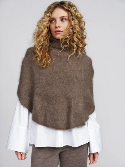 Maiken Brushed Poncho - Light Brown