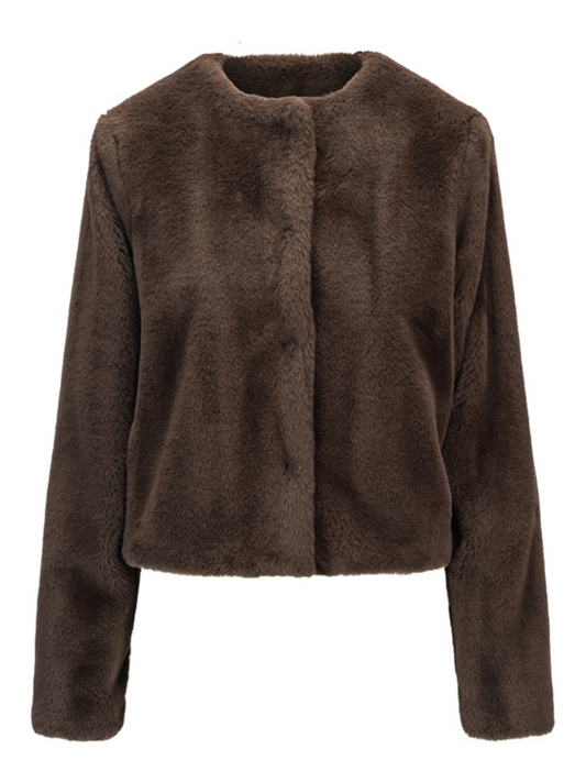 Carro Fake Fur Jacket - Brown