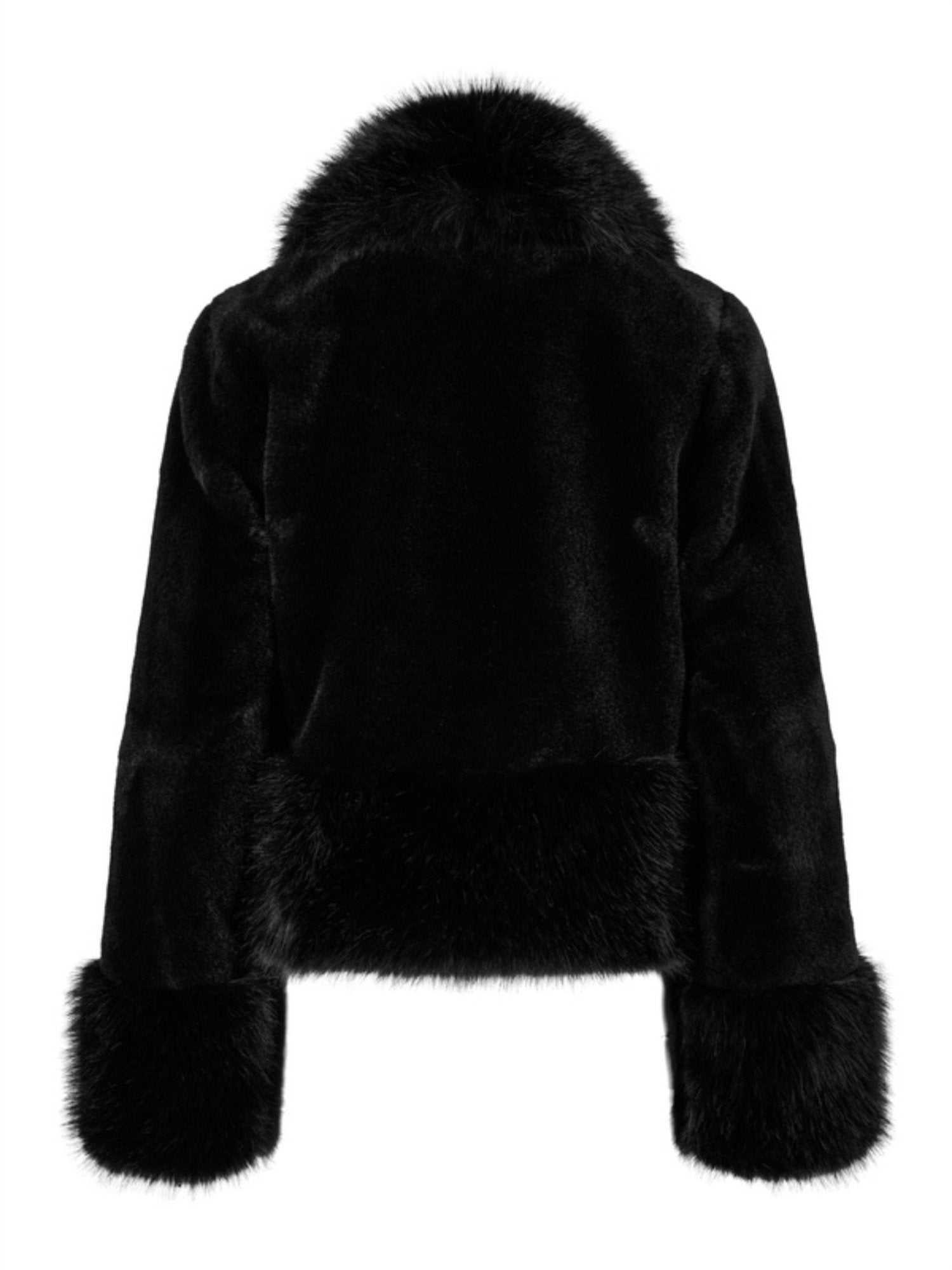 Adina Fake Fur Jacket - Black - at home