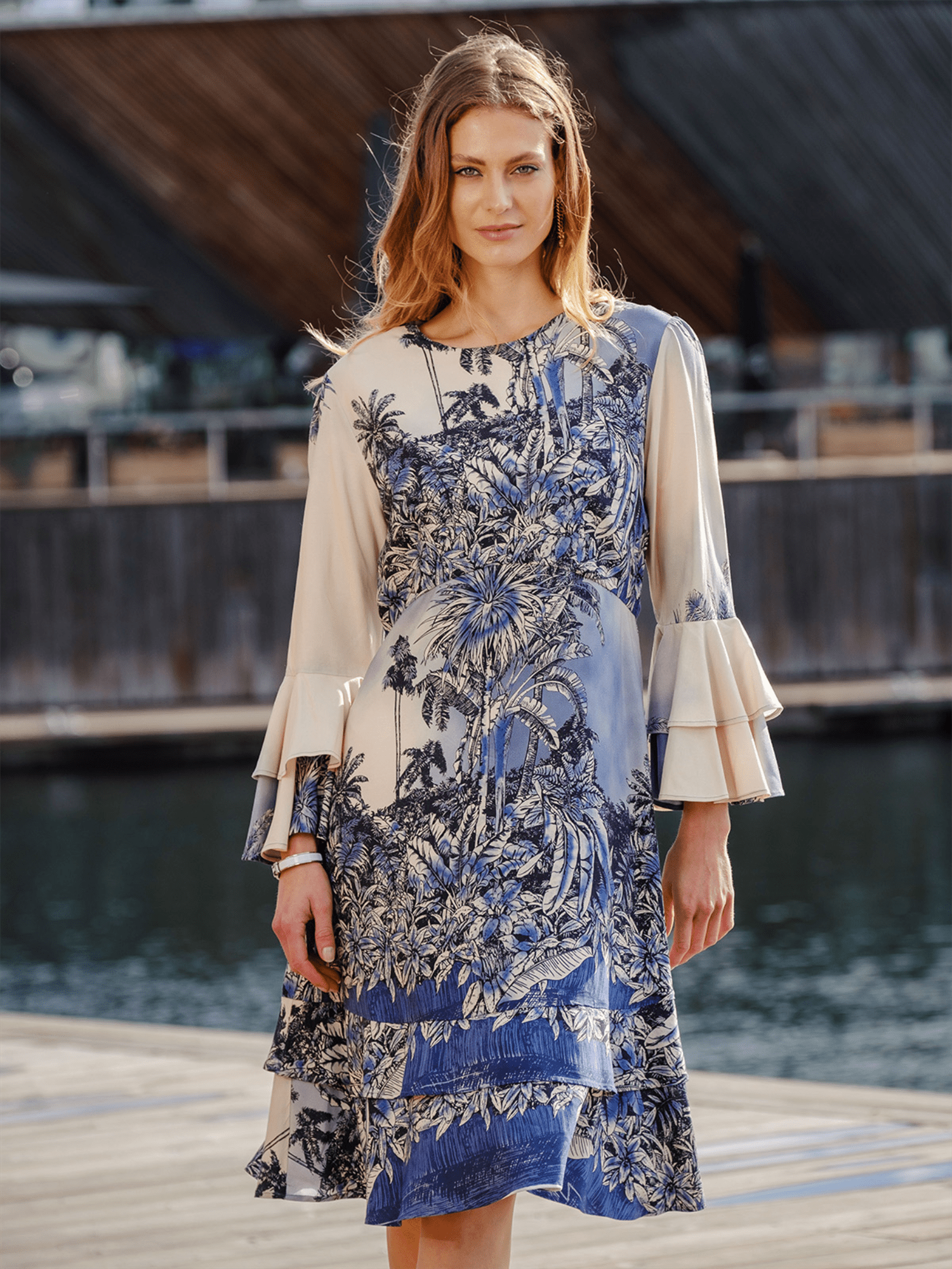 Aloha Dress - Shaded Blue - at home