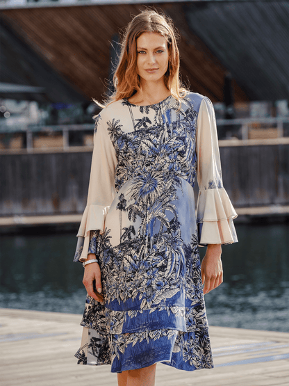 Aloha Dress - Shaded Blue - at home