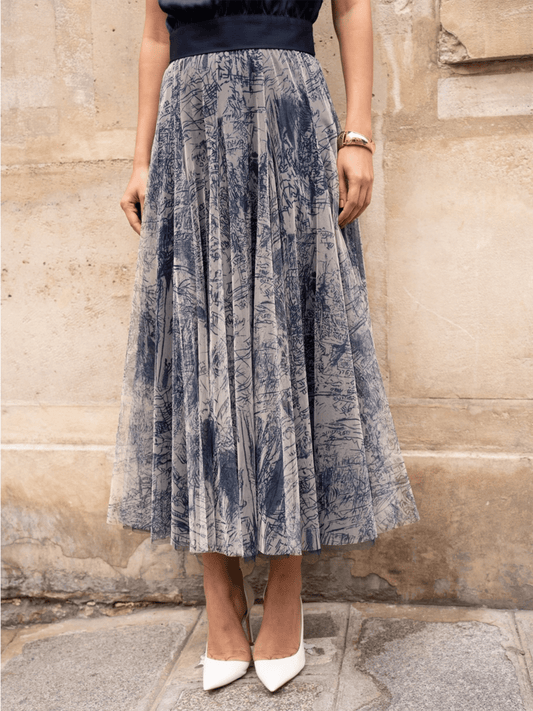 Amber Skirt - Navy Blue - at home