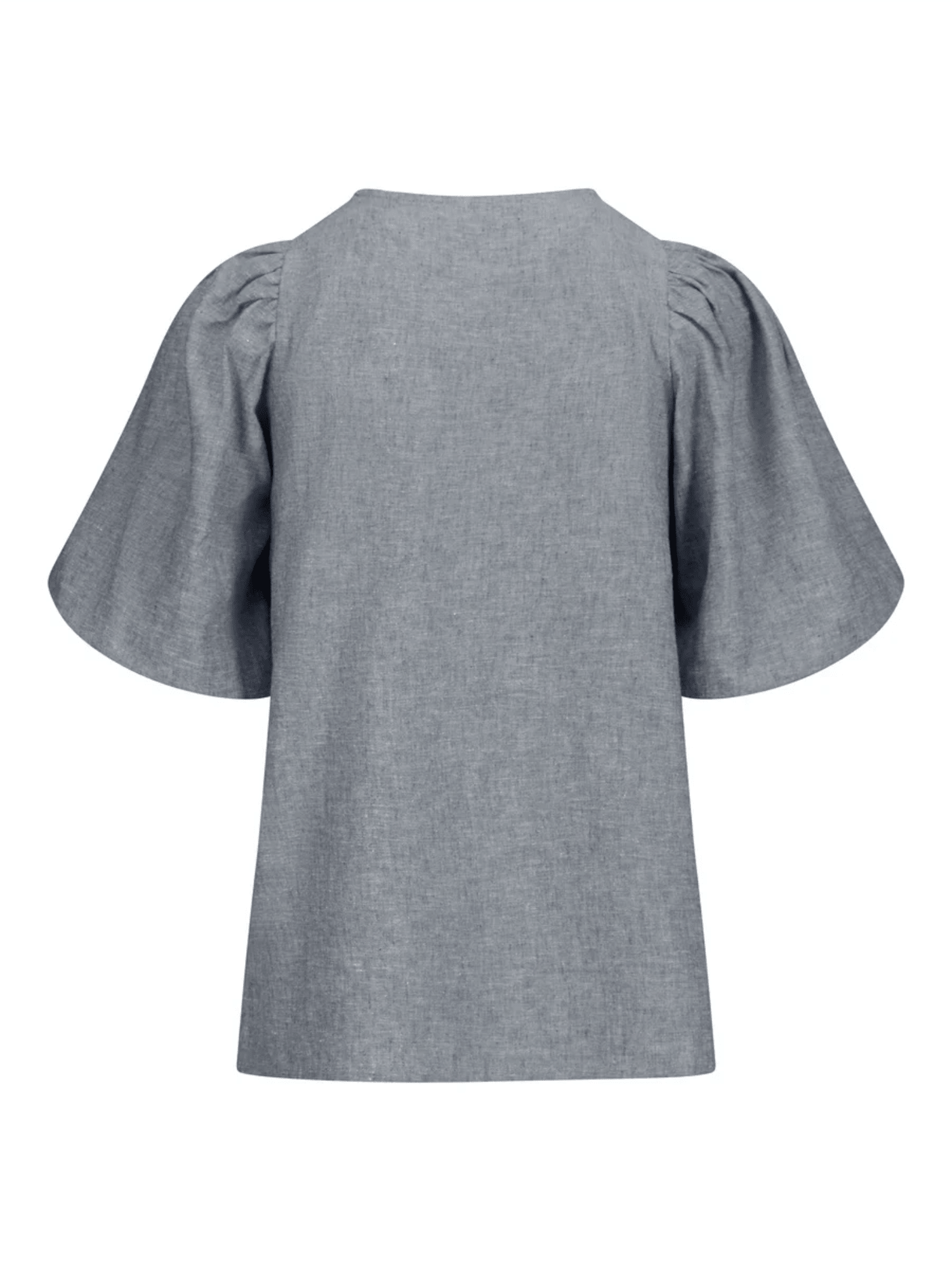 Anna Linen Top - Denim Blue - at home