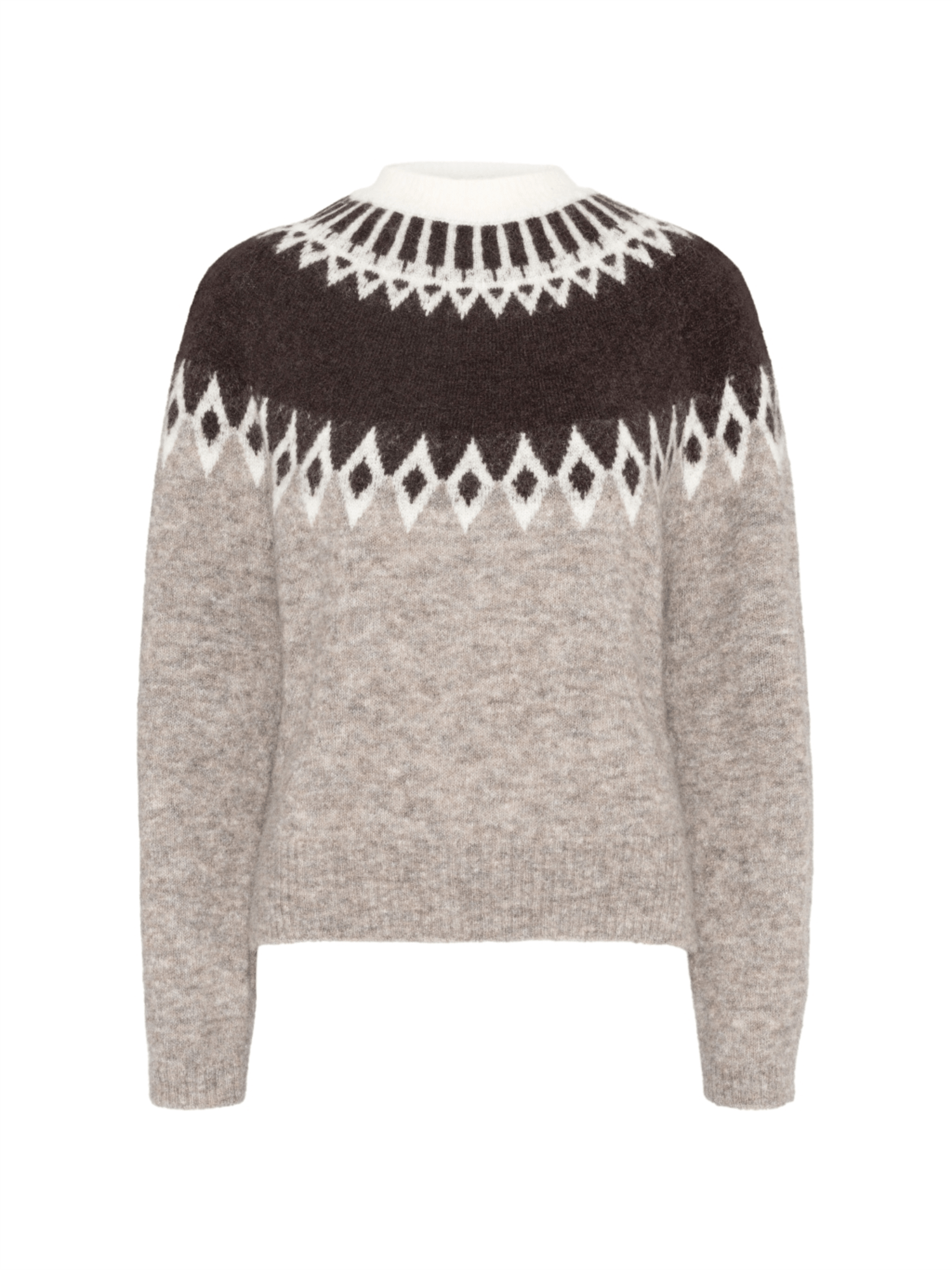 Annie Round Neck With Pattern - Breccia - at home