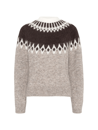 Annie Round Neck With Pattern - Breccia - at home