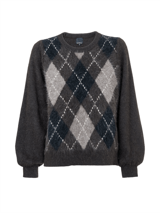Argyle Pullover - Brown - at home