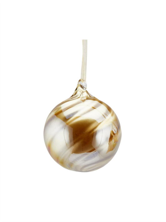 Julekule - Glass Spiral Gold 9cm