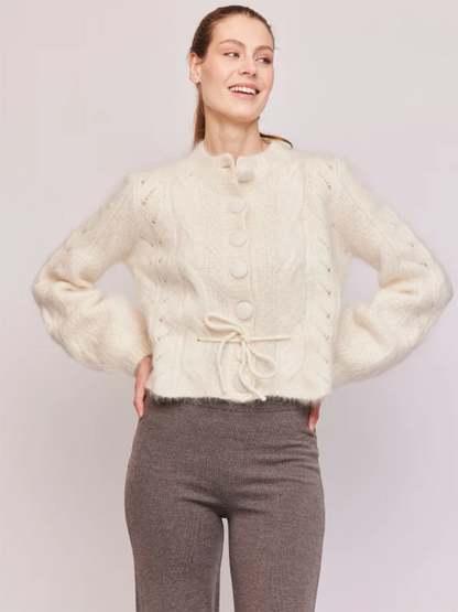 Sophia Chunky Cardigan -  Bright White