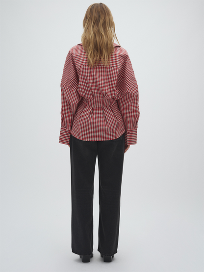 Isidor-M Blouse - Red Aura Check