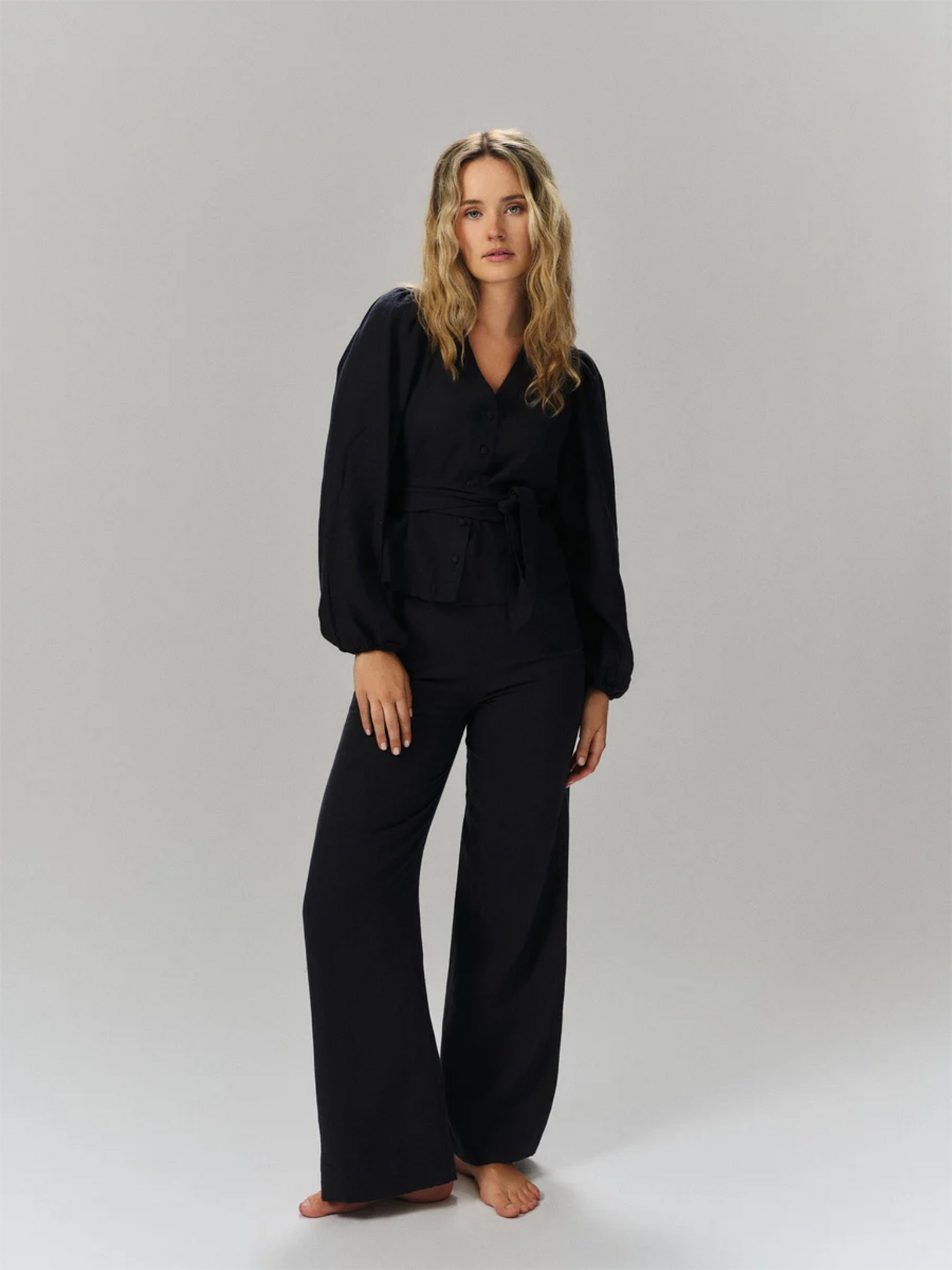 Molly Linen Pants - Navy