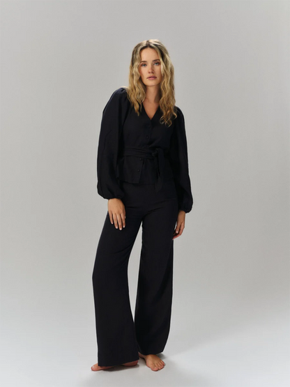 Molly Linen Pants - Navy