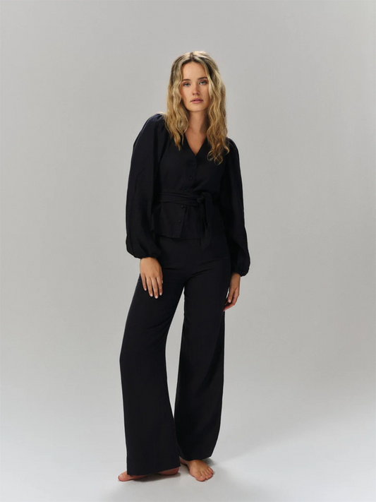 Molly Linen Pants - Navy