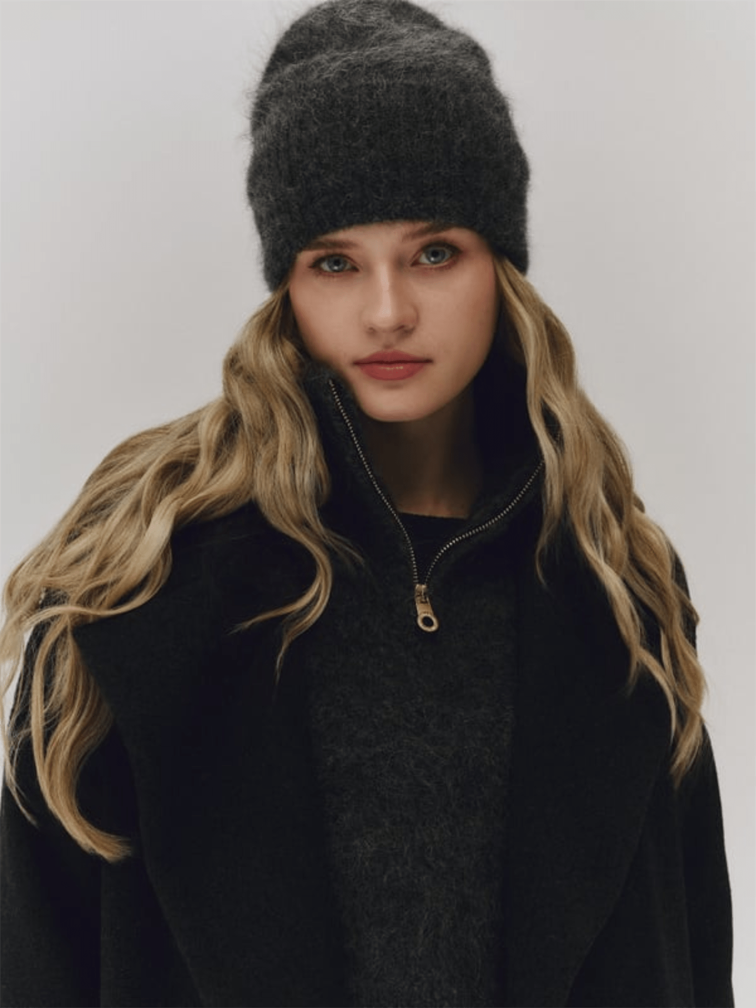 Belinda Chunky High Neck - Charcoal - at home