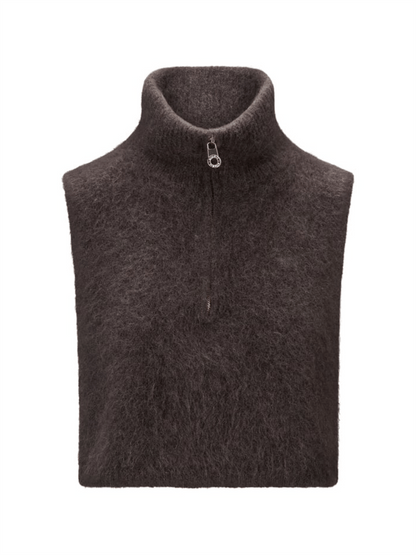 Belinda Chunky High Neck - Dark Brown - at home