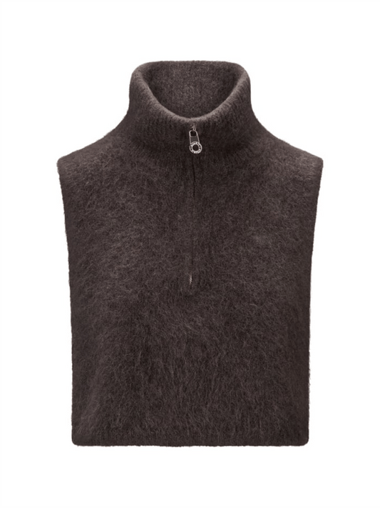 Belinda Chunky High Neck - Dark Brown - at home
