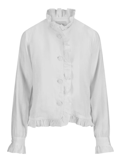 Betty Linen Jacket - White - at home