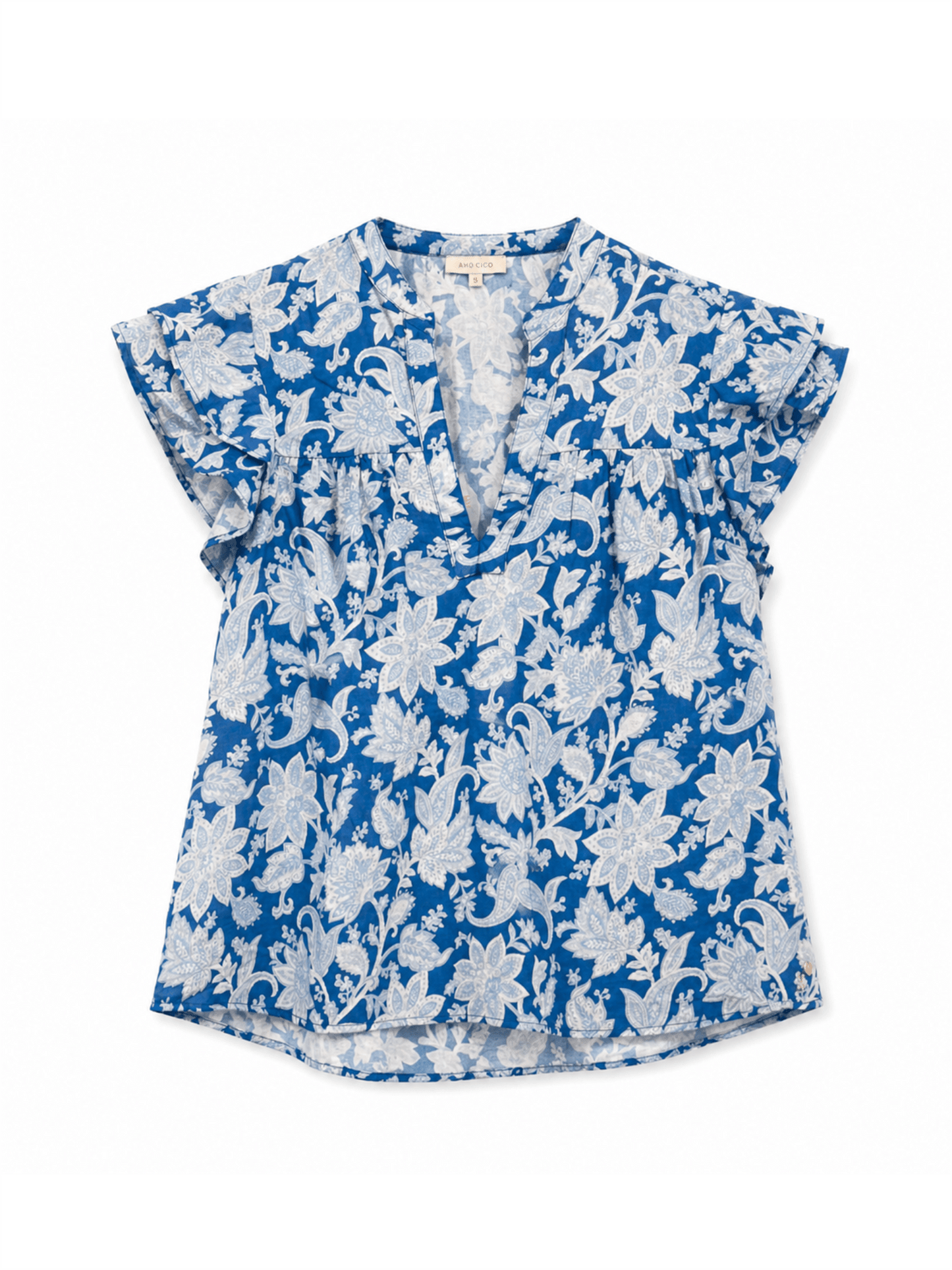 Betty Top - Royal Blue Paisley - at home