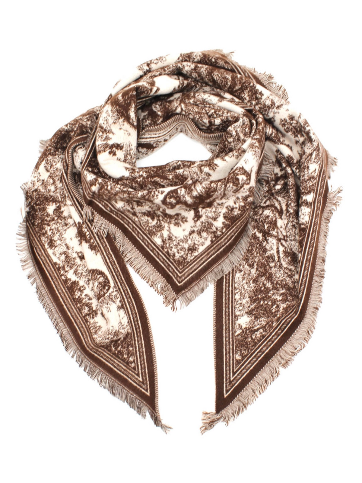 Trekantskjerf Toile de Jouy - Brown