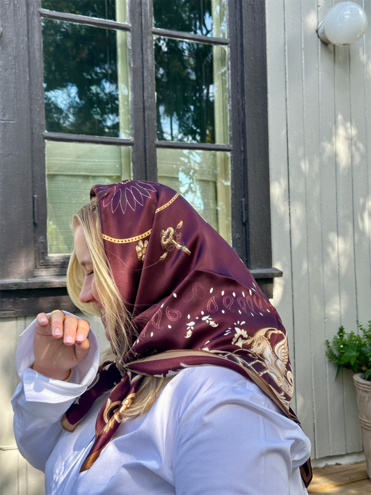 Lola Silk Scarf - Plum